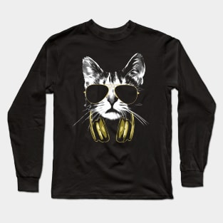 Dj Cat Bling Bling Long Sleeve T-Shirt